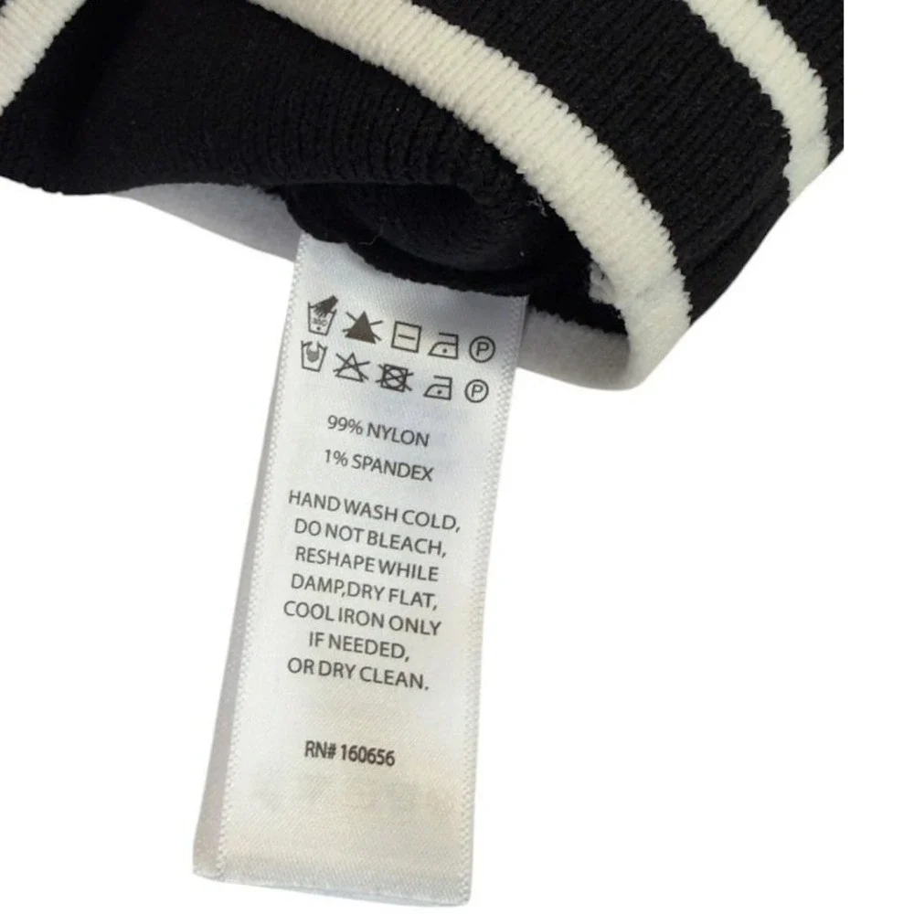 Bailey 44 Polo Sweater Women L Pearl Button Black White Quiet Luxury  Office